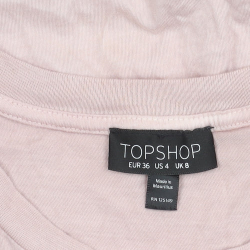Topshop Women's Multicoloured Size 8 Cotton Tank Top