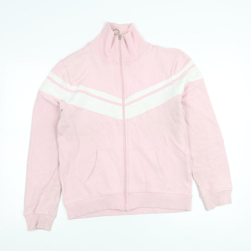 Criminal Damage Women’s Pink Varsity Jacket Size L Cotton Casual Zip Up