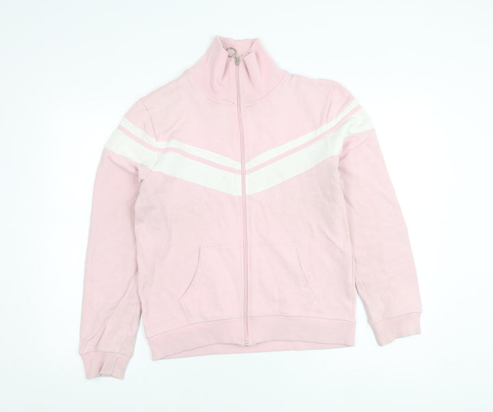 Criminal Damage Women’s Pink Varsity Jacket Size L Cotton Casual Zip Up