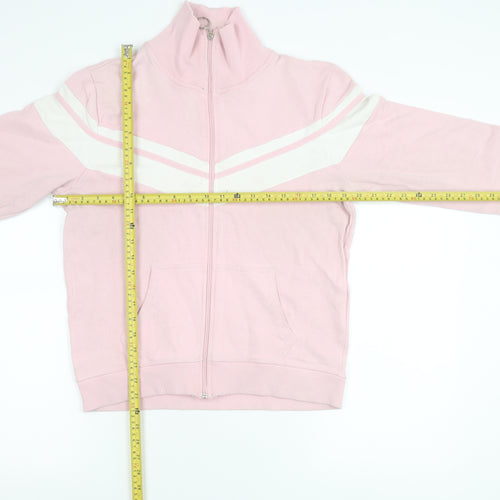 Criminal Damage Women’s Pink Varsity Jacket Size L Cotton Casual Zip Up