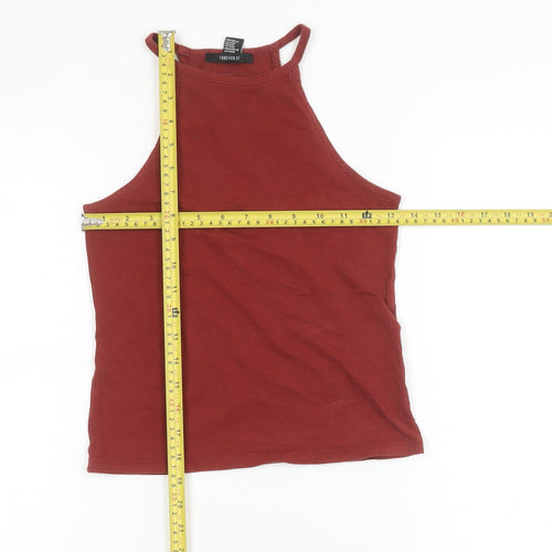 Forever 21 Womens Red Halter Tank Top Size S Camisole Jersey