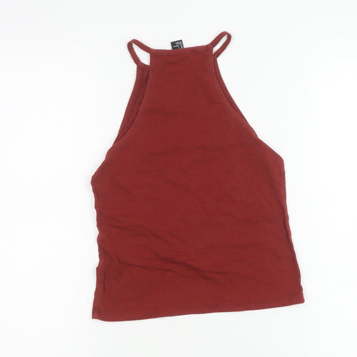 Forever 21 Womens Red Halter Tank Top Size S Camisole Jersey