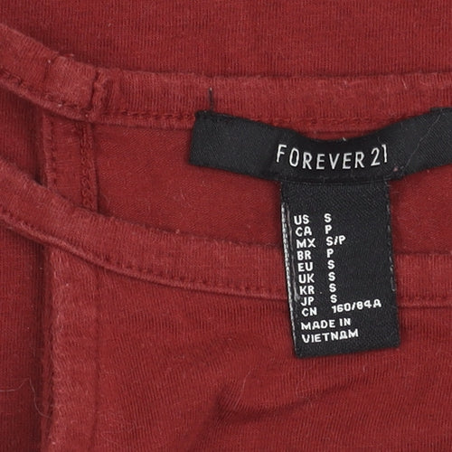 Forever 21 Womens Red Halter Tank Top Size S Camisole Jersey
