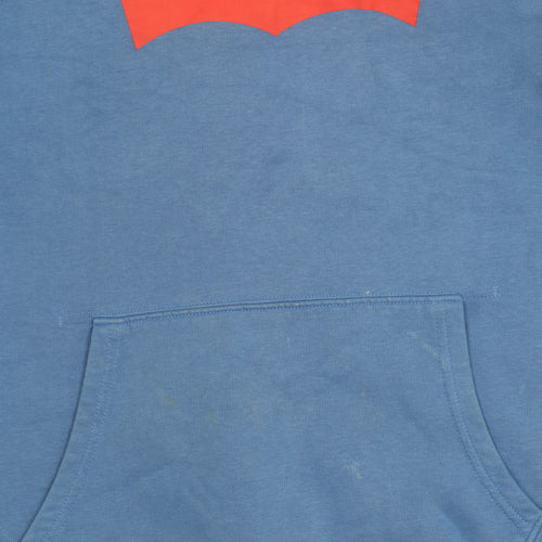Levi's Men's Blue Pullover Hoodie M Classic Logo Graphic Fleece