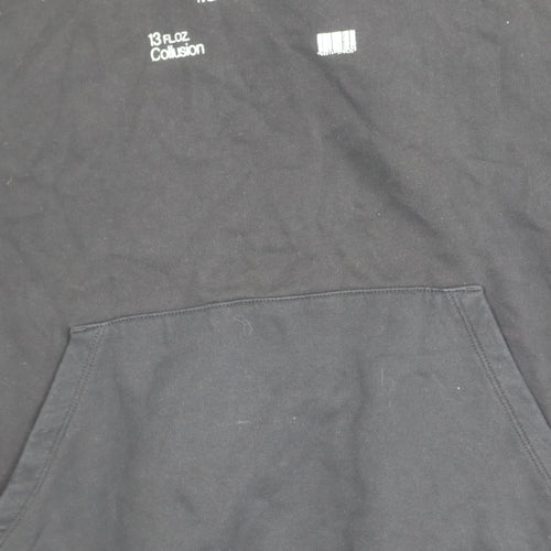 Collusion Womens Black Hoodie UK 10 Pullover Cotton Casual