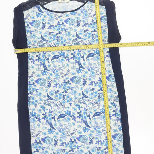 Oasis Women’s Blue Floral Sleeveless Shift Dress Size S