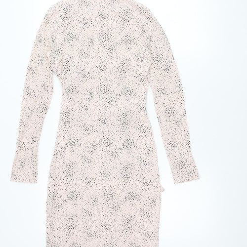 Marks and Spencer Womens Beige Polka Dot Wrap Dress Size 6