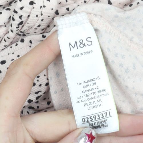 Marks and Spencer Womens Beige Polka Dot Wrap Dress Size 6