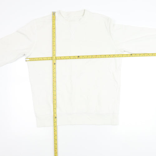 Marks and Spencer Women White Cotton Blend Pullover Sweatshirt M