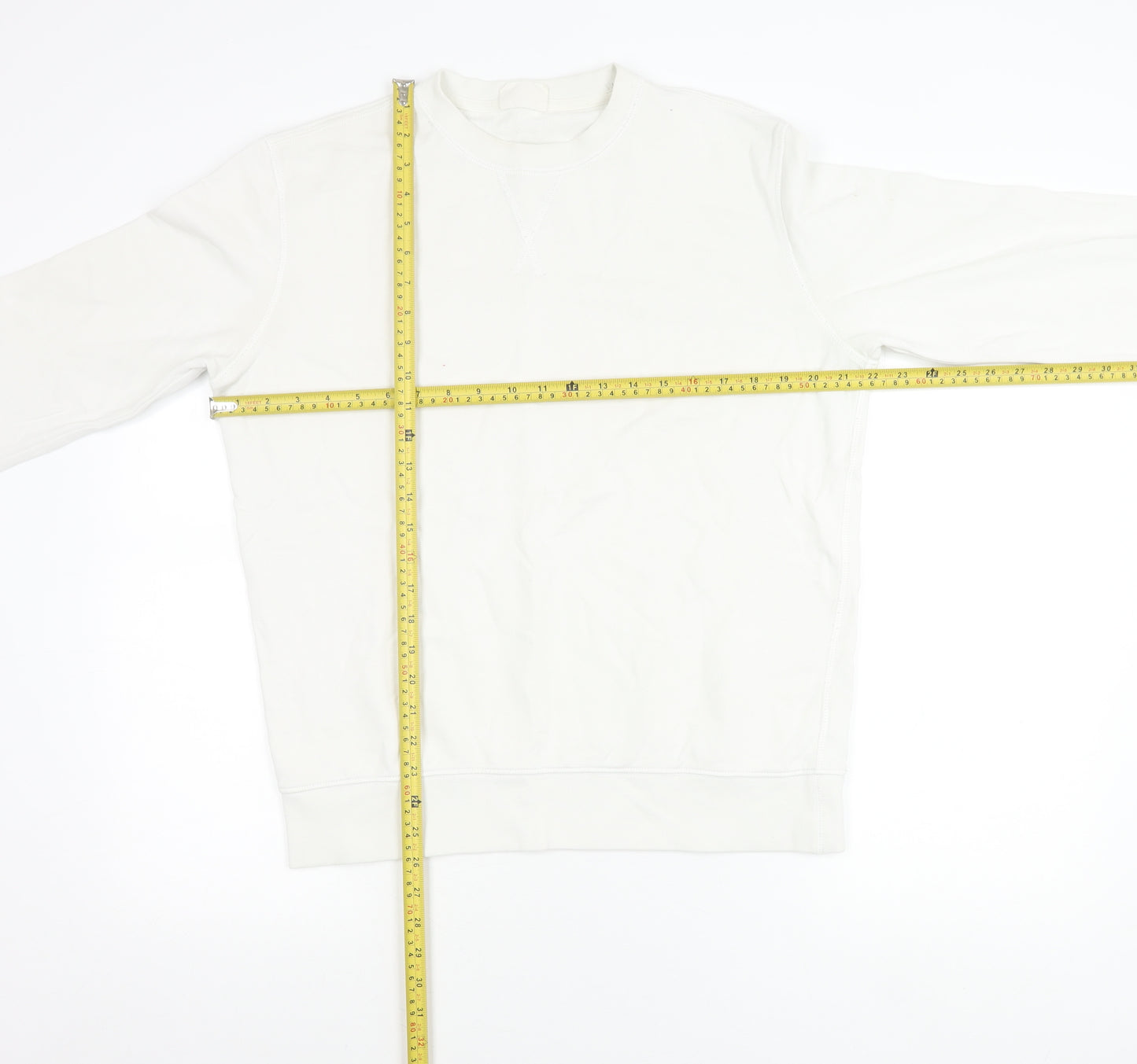 Marks and Spencer Women White Cotton Blend Pullover Sweatshirt M