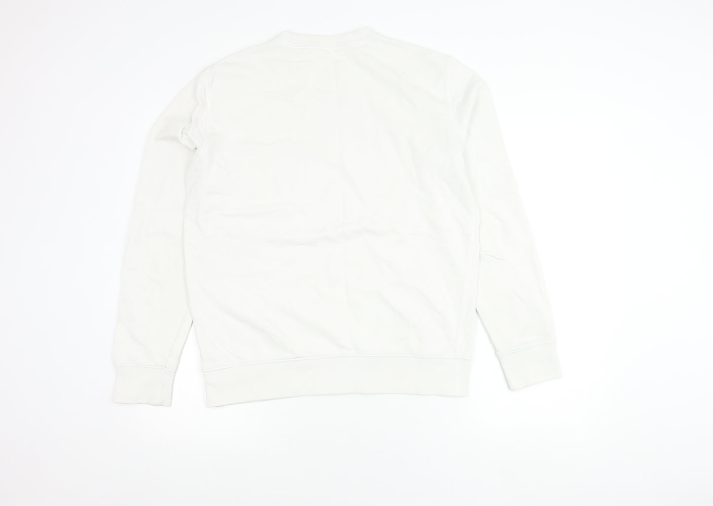 Marks and Spencer Women White Cotton Blend Pullover Sweatshirt M