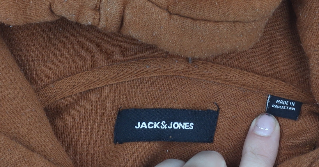 Jack & Jones Men's Brown Pullover Hoodie Size S Regular Fit