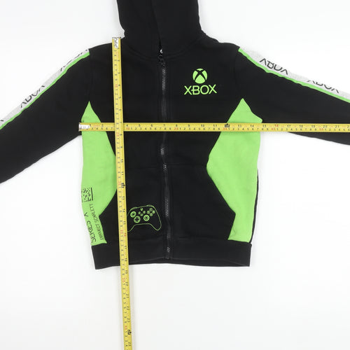Xbox Boys Black 7 Years Full Zip Hoodie Jacket with Green Panels