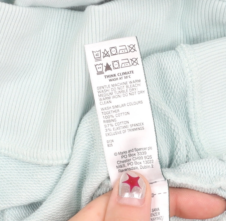 Marks and Spencer Womens Blue L Pullover Cotton Sweatshirt