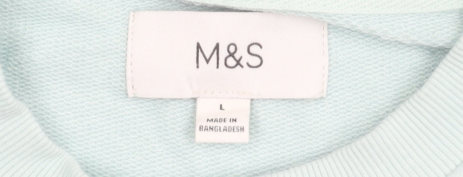 Marks and Spencer Womens Blue L Pullover Cotton Sweatshirt