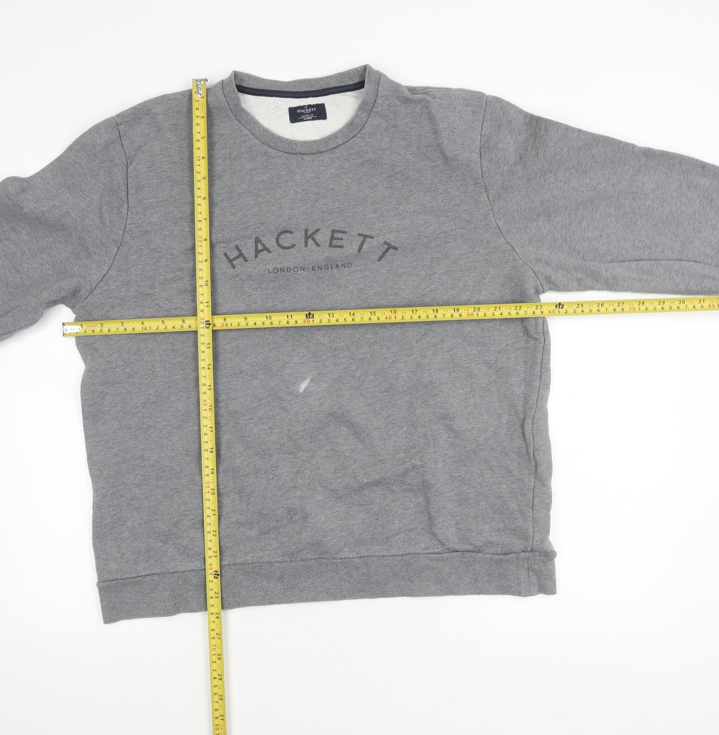 Hackett London Men’s Grey XL Classic Fit Sweatshirt Pullover