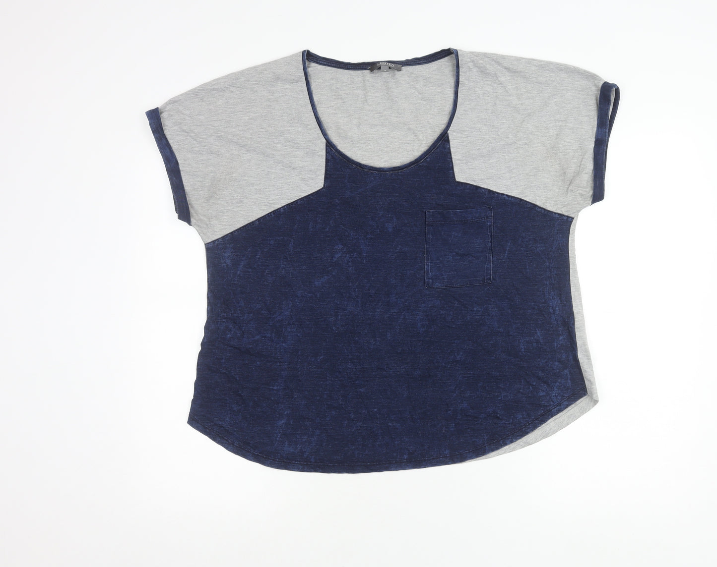 Marks and Spencer Women’s Grey Blue Colourblock T-Shirt Size 18
