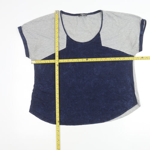 Marks and Spencer Women’s Grey Blue Colourblock T-Shirt Size 18