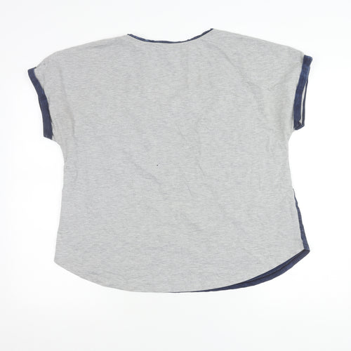 Marks and Spencer Women’s Grey Blue Colourblock T-Shirt Size 18