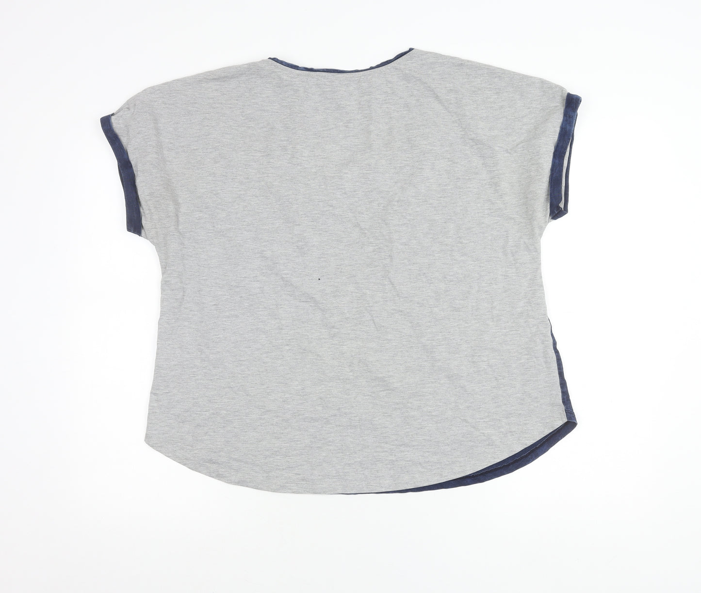 Marks and Spencer Women’s Grey Blue Colourblock T-Shirt Size 18