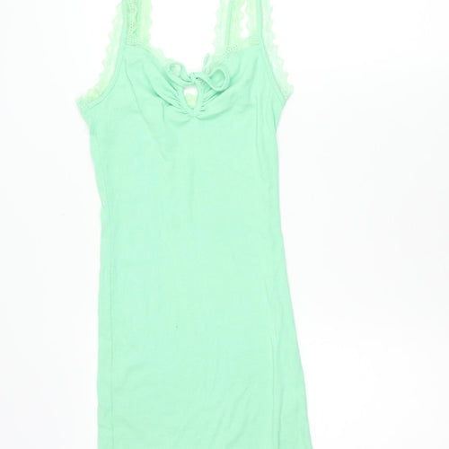Urban Outfitters Women’s Green Lace Trim XS Slip Mini Dress