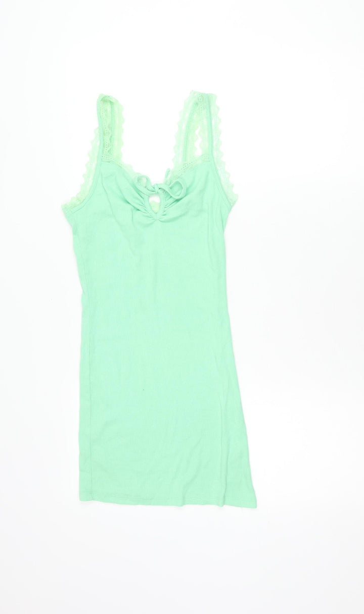 Urban Outfitters Women’s Green Lace Trim XS Slip Mini Dress
