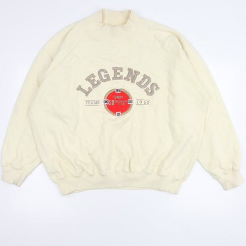 Coconut Club Classics Unisex Ivory Pullover Sweatshirt L Embroidered Logo