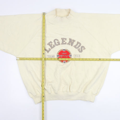 Coconut Club Classics Unisex Ivory Pullover Sweatshirt L Embroidered Logo
