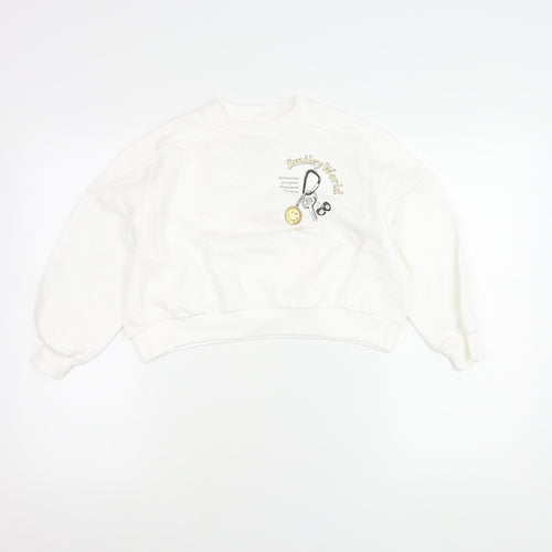 Marks & Spencer Girls White SmileyWorld Graphic Pullover Sweatshirt 6-7Y