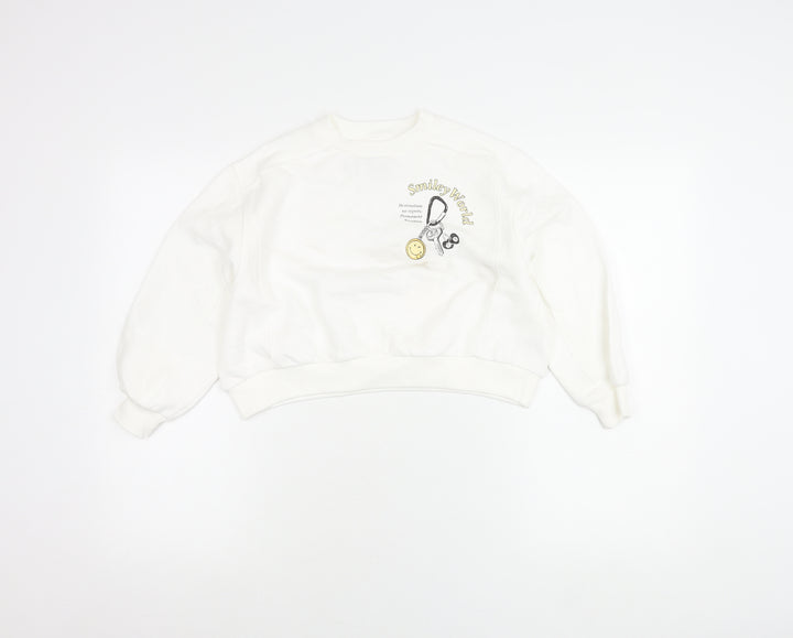 Marks & Spencer Girls White SmileyWorld Graphic Pullover Sweatshirt 6-7Y