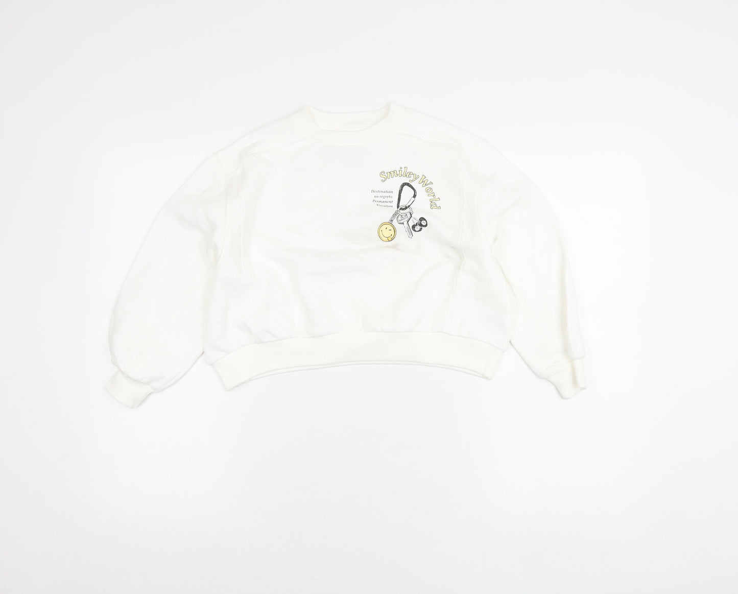 Marks & Spencer Girls White SmileyWorld Graphic Pullover Sweatshirt 6-7Y