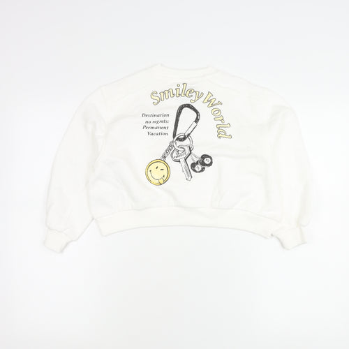 Marks & Spencer Girls White SmileyWorld Graphic Pullover Sweatshirt 6-7Y