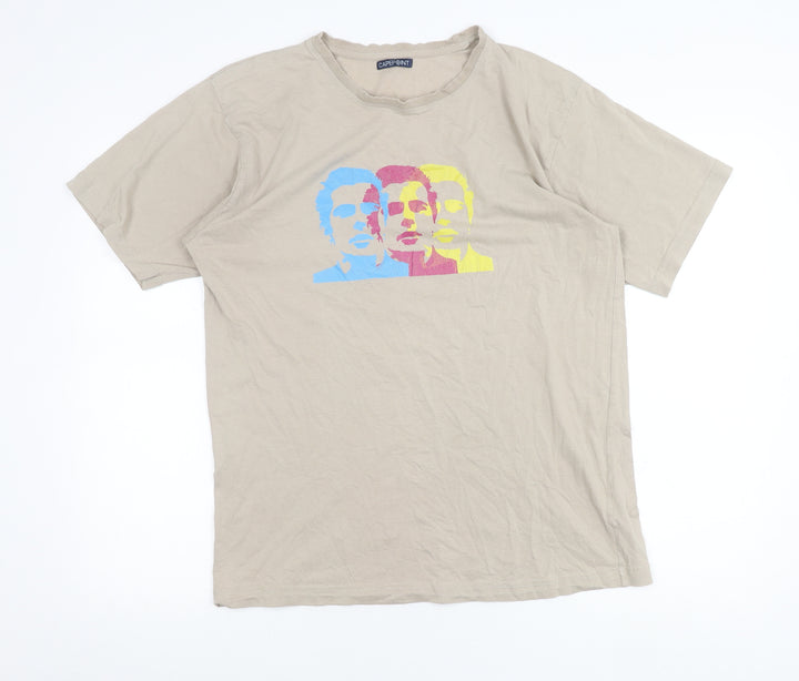 Cape Point Men's Beige Medium Graphic Art Print T-Shirt