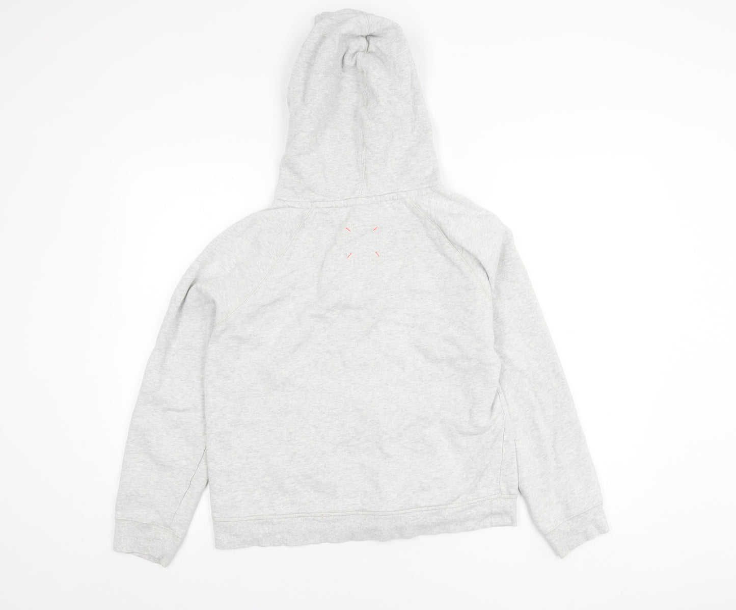 White Stuff Women Grey Cotton Zip Up Hooded Jacket Size 12