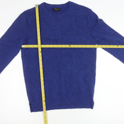River Island Men’s Blue Knit Pullover Jumper Size S Crew Neck
