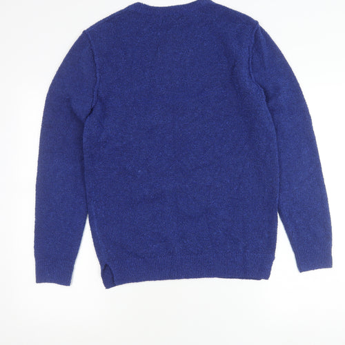 River Island Men’s Blue Knit Pullover Jumper Size S Crew Neck