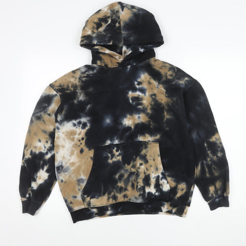 H&M Boys Multicoloured Tie-Dye Pullover Hoodie 14Y Fleece Cotton Blend