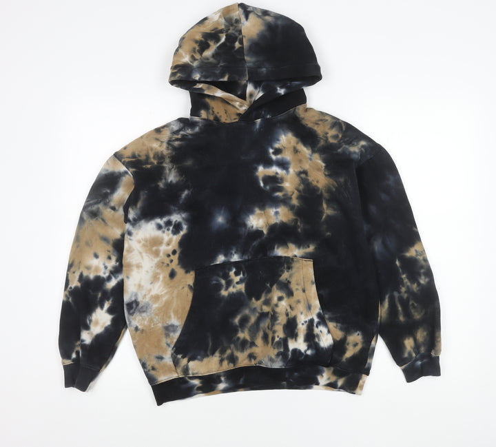 H&M Boys Multicoloured Tie-Dye Pullover Hoodie 14Y Fleece Cotton Blend