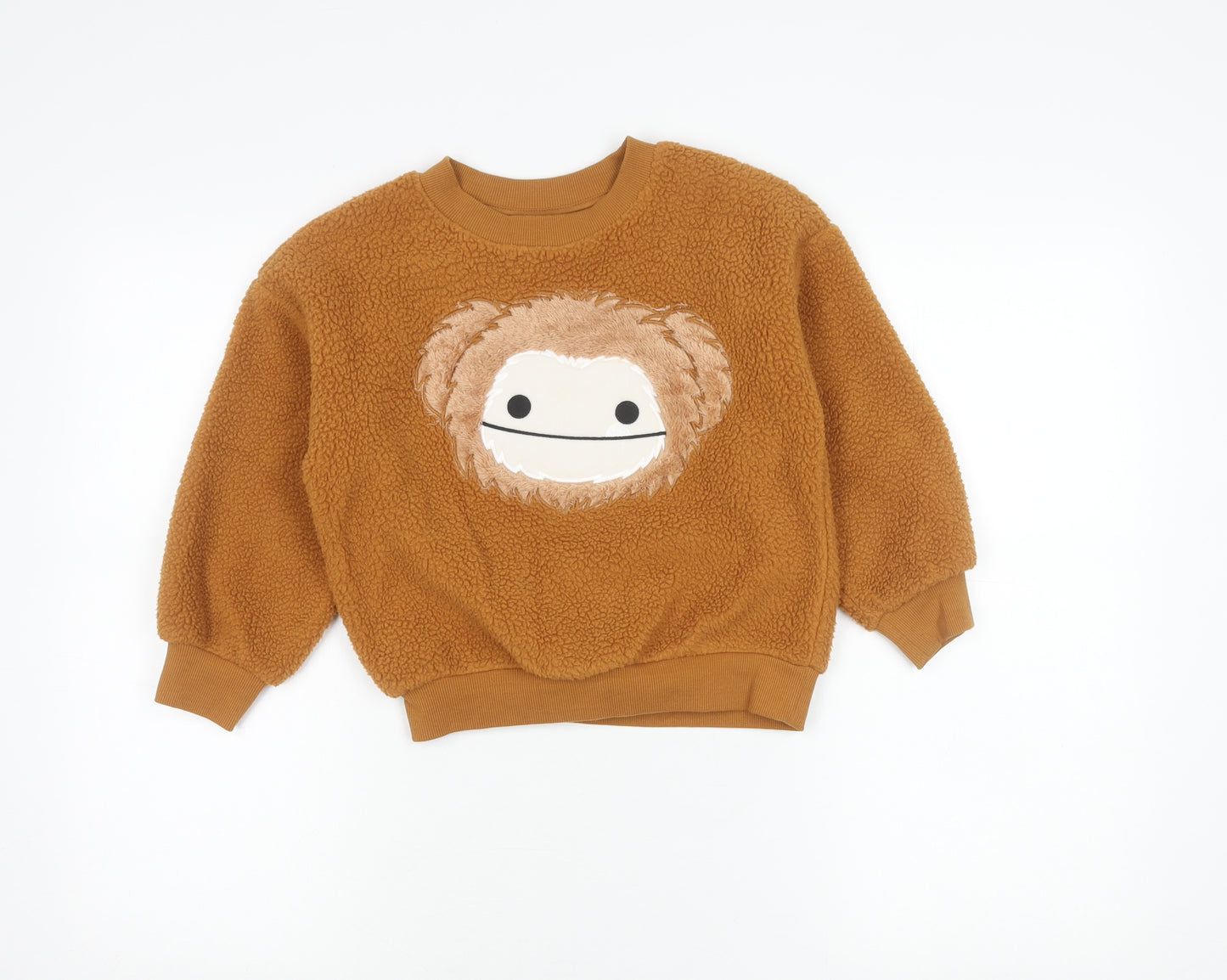 H&M Boys Brown Squishmallows Pullover Jumper 4-6Y Fleece Crew Neck