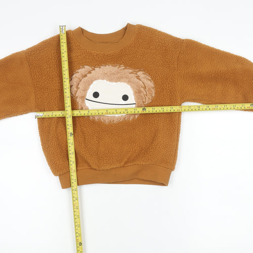 H&M Boys Brown Squishmallows Pullover Jumper 4-6Y Fleece Crew Neck