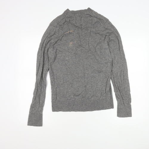 Abercrombie & Fitch Mens Grey V-Neck Jumper Size S Slim Fit