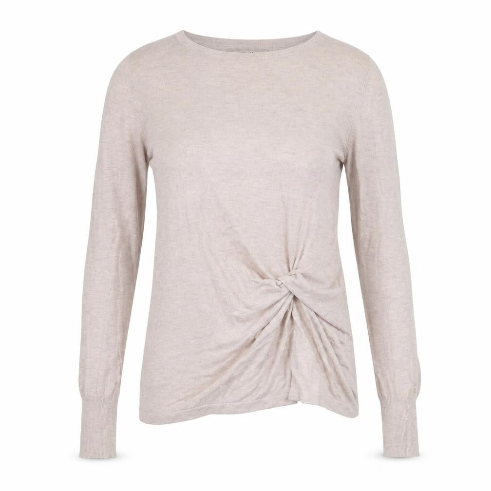 Front view of Next Women’s Beige Crew Neck Long Sleeve jumper, size UK 6
