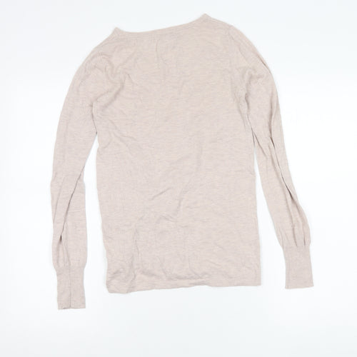 Next Women’s Beige Crew Neck Long Sleeve Pullover Jumper Size 6