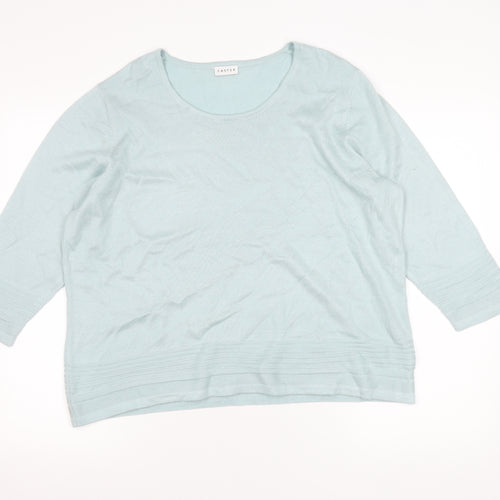 Eastex Women’s Blue Size 18 Scoop Neck 3/4 Sleeve Pullover Jumper