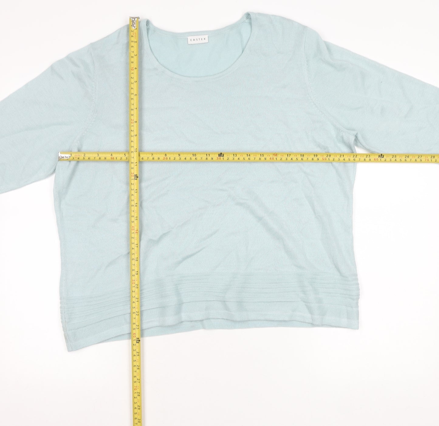 Eastex Women’s Blue Size 18 Scoop Neck 3/4 Sleeve Pullover Jumper