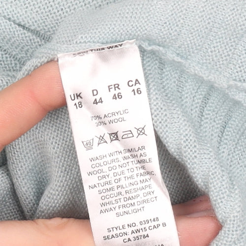 Eastex Women’s Blue Size 18 Scoop Neck 3/4 Sleeve Pullover Jumper