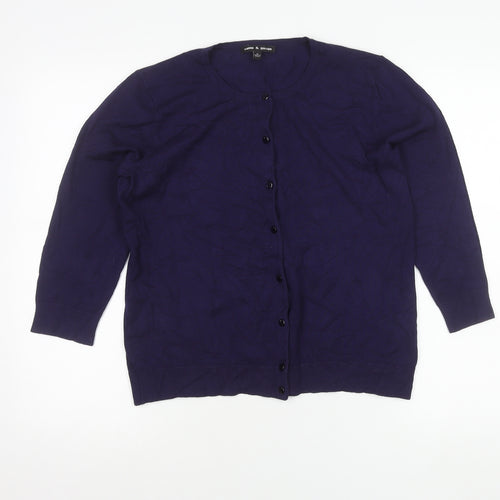 Cable & Gauge Women’s Purple Cardigan M Long Sleeve Crew Neck Knit