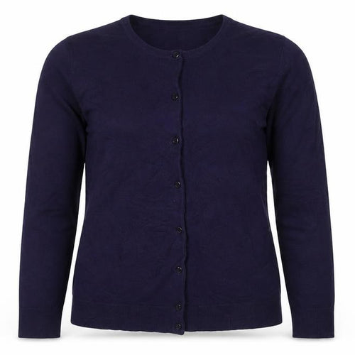 Cable & Gauge Women’s Purple Cardigan M Long Sleeve Crew Neck Knit