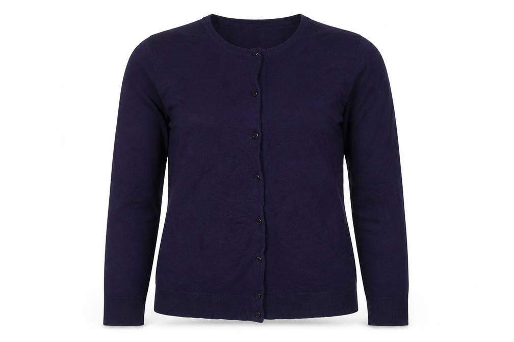 Cable & Gauge Women’s Purple Cardigan M Long Sleeve Crew Neck Knit