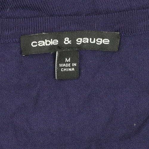 Cable & Gauge Women’s Purple Cardigan M Long Sleeve Crew Neck Knit